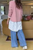 Made in Italy Conrad Body Skim Knit Jumper Rose Marl